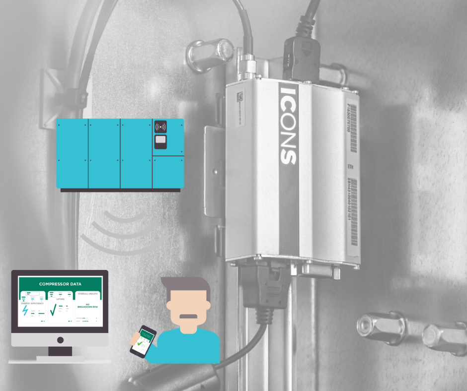 ICONS: Remote monitoring prevents 55kW rotary screw compressor from overheating!