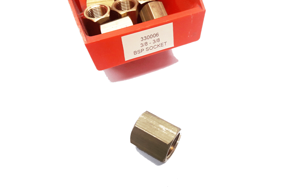 Brass Fitting 3/8 - 3/8 BSP SOCKET | PN: 330006