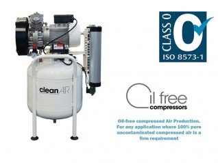 2.5HP 50L Oil-Free Dental Air Compressor Clean Air Class Zero Certified