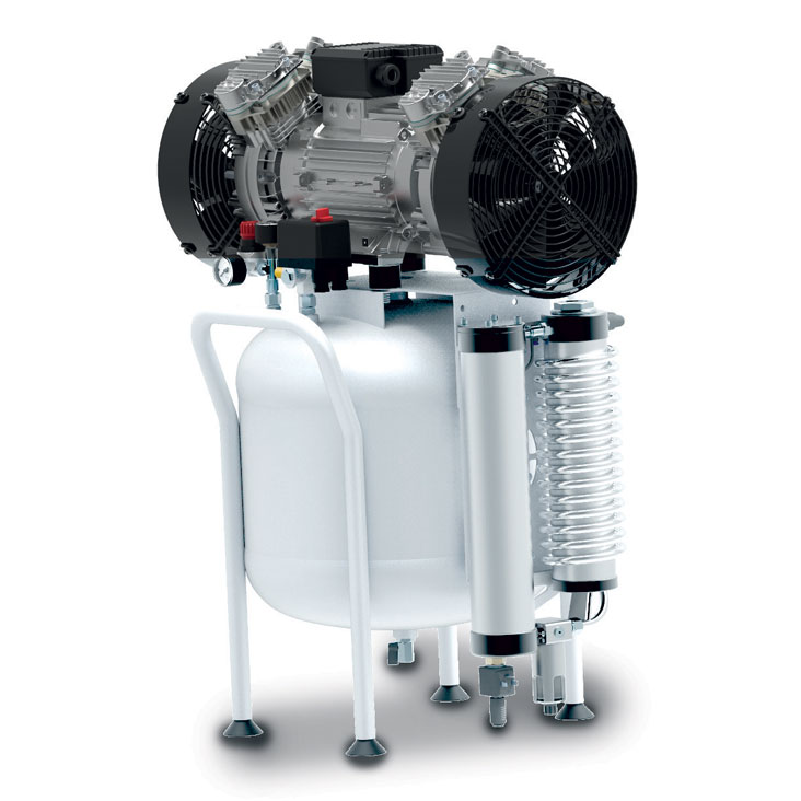 2.5HP 50L Oil-Free Dental Air Compressor Clean Air Class Zero Certified