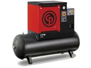 Chicago Pneumatic CPM 10 M Oil Injected Screw Compressor with 200L Receiver + Dryer