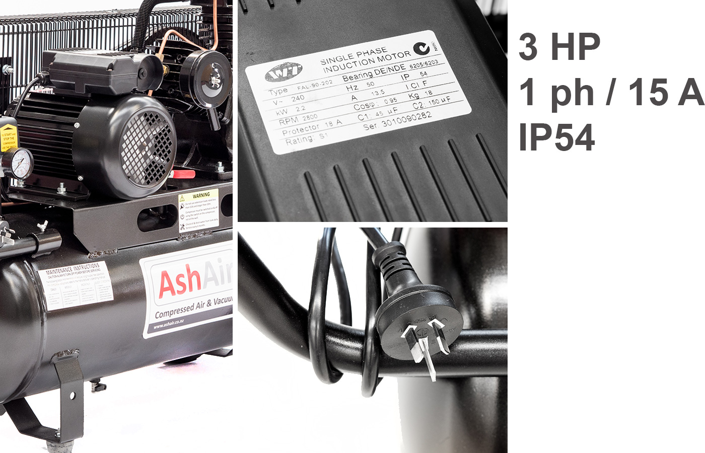 3HP 100L Belt Drive Cast Iron Piston Air Compressor SF302HD