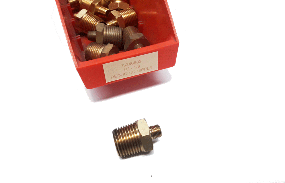 Brass Fitting 1/2 - 1/8 REDUCING NIPPLE | PN: 33240802
