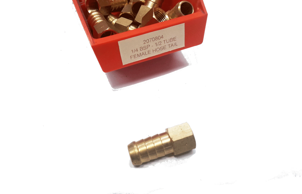 Brass Fitting 1/4 BSP 1/2 TUBE FEMALE HOSE TAIL | PN: 2070804