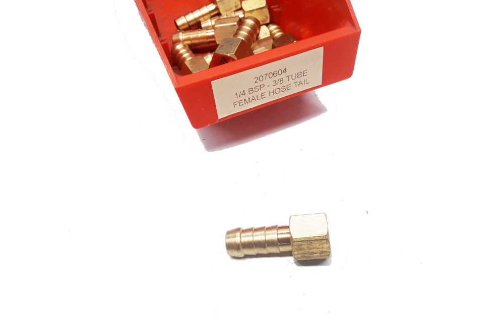 Brass Fitting 1/4 BSP 3/8 TUBE FEMALE HOSE TAIL | PN: 2070604