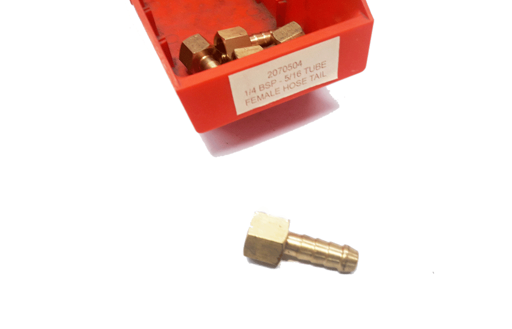 Brass Fitting 1/4 BSP 5/16 TUBE FEMALE HOSE TAIL | PN: 2070504