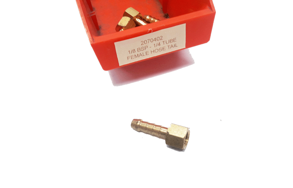 Brass Fitting 1/8 BSP 1/4 TUBE FEMALE HOSE TAIL | PN: 2070402
