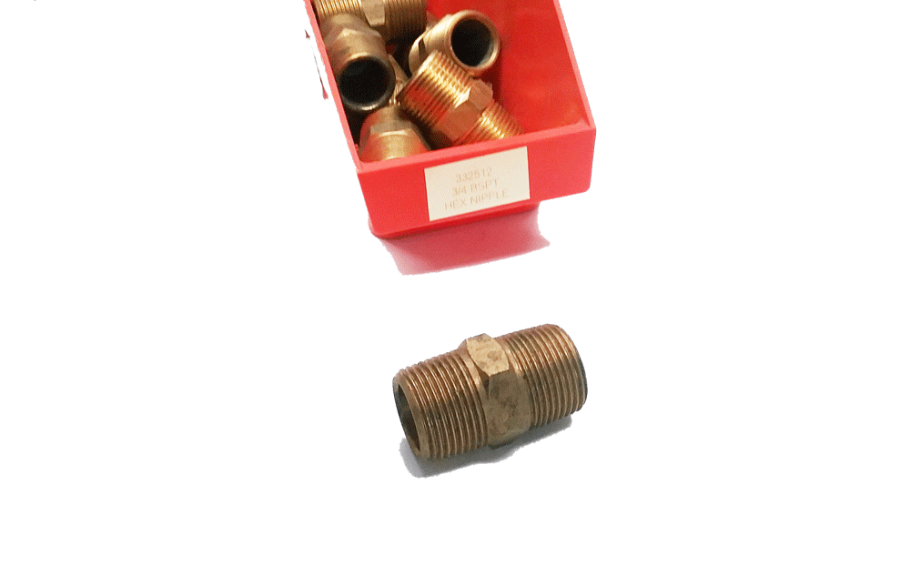 Brass Fitting 3/4 BSPT HEX NIPPLE | PN: 332512