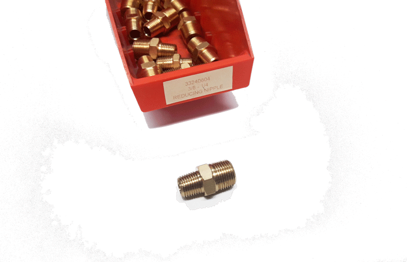 Brass Fitting 3/8 - 1/4 REDUCING NIPPLE | PN: 33240604